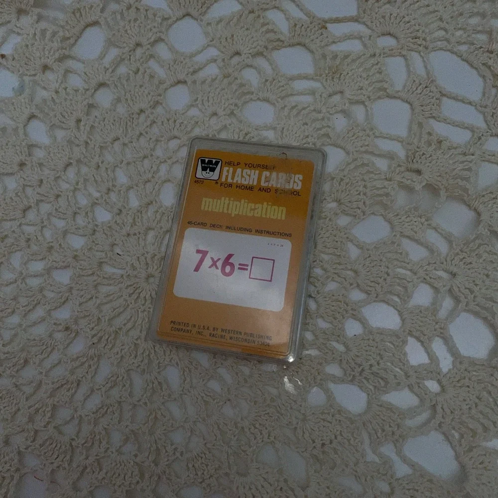 VINTAGE WHITMAN Help Yourself MULTIPLICATION FLASH CARDS #4572 COMPLETE w/CASE